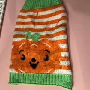 Halloween Orange Pumpkin Small Dog Sweater!